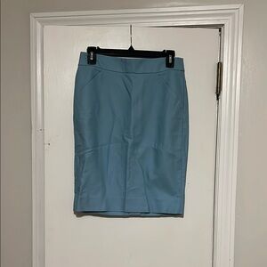 J. Crew Blue Pencil Skirt Knee-Length Work